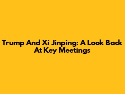 Trump And Xi Jinping: A Look Back At Key Meetings