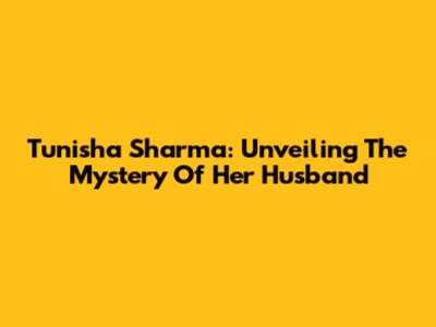 Tunisha Sharma: Unveiling The Mystery Of Her Husband