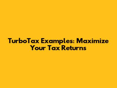 TurboTax Examples: Maximize Your Tax Returns