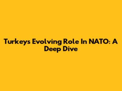 Turkey's Evolving Role In NATO: A Deep Dive