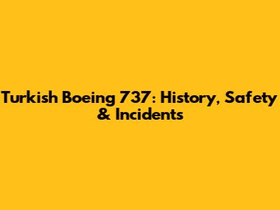 Turkish Boeing 737: History, Safety & Incidents