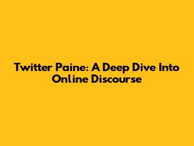 Twitter Paine: A Deep Dive Into Online Discourse