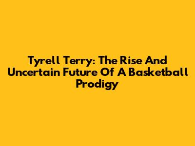 Tyrell Terry: The Rise And Uncertain Future Of A Basketball Prodigy