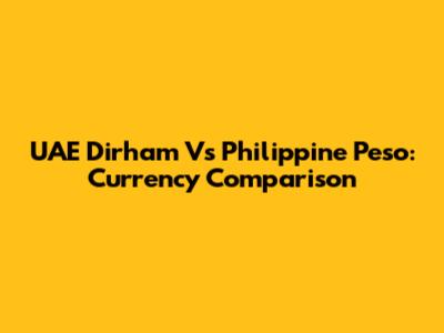 UAE Dirham Vs Philippine Peso: Currency Comparison