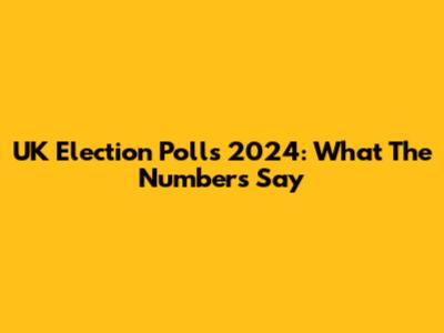 UK Election Polls 2024: What The Numbers Say
