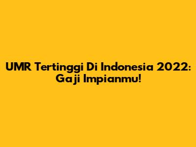 UMR Tertinggi Di Indonesia 2022: Gaji Impianmu!