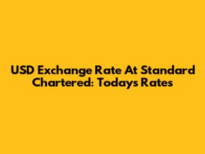 USD Exchange Rate At Standard Chartered: Today's Rates