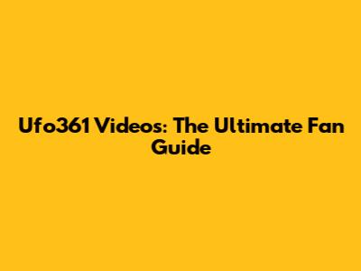 Ufo361 Videos: The Ultimate Fan Guide