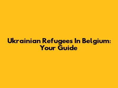 Ukrainian Refugees In Belgium: Your Guide