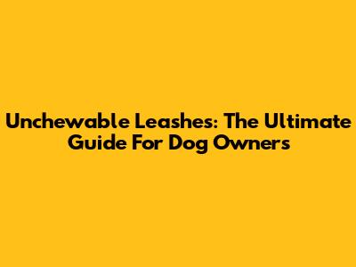 Unchewable Leashes: The Ultimate Guide For Dog Owners