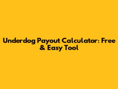 Underdog Payout Calculator: Free & Easy Tool