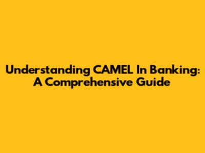 Understanding CAMEL In Banking: A Comprehensive Guide