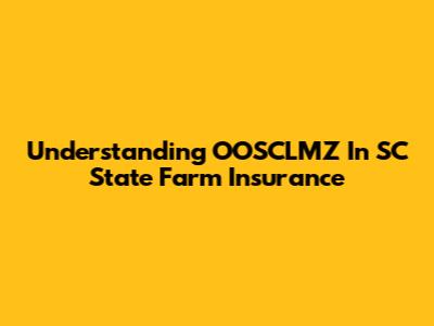 Understanding OOSCLMZ In SC State Farm Insurance