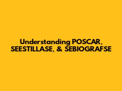 Understanding POSCAR, SEESTILLASE, & SEBIOGRAFSE