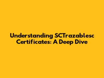 Understanding SCTrazablesc Certificates: A Deep Dive
