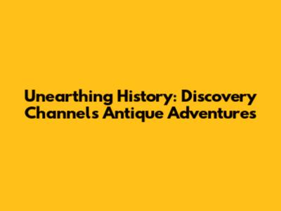 Unearthing History: Discovery Channel's Antique Adventures