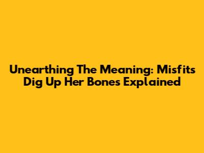 Unearthing The Meaning: Misfits' 'Dig Up Her Bones' Explained