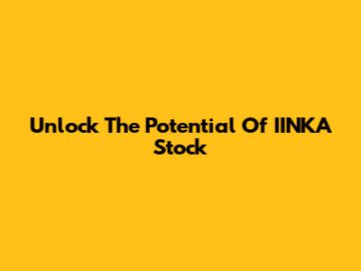 Unlock The Potential Of IINKA Stock