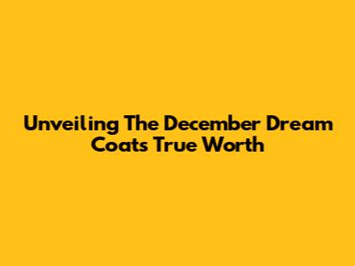 Unveiling The December Dream Coat's True Worth