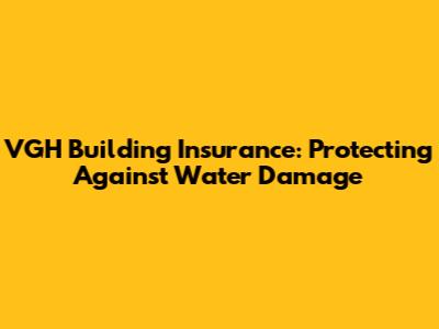 VGH Building Insurance: Protecting Against Water Damage