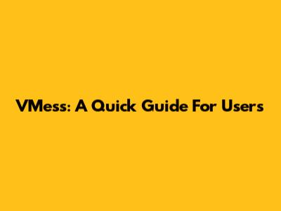 VMess: A Quick Guide For Users