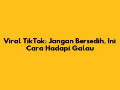 Viral TikTok: Jangan Bersedih, Ini Cara Hadapi Galau