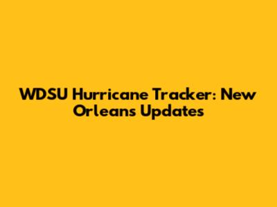 WDSU Hurricane Tracker: New Orleans Updates