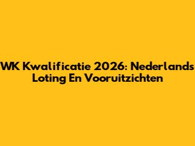 WK Kwalificatie 2026: Nederland's Loting En Vooruitzichten