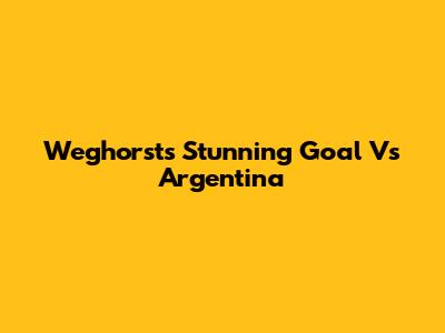 Weghorst's Stunning Goal Vs Argentina