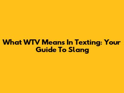 What WTV Means In Texting: Your Guide To Slang
