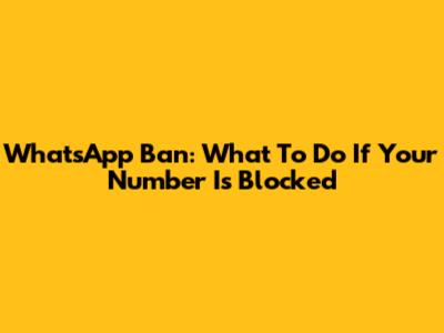 WhatsApp Ban: What To Do If Your Number Is Blocked