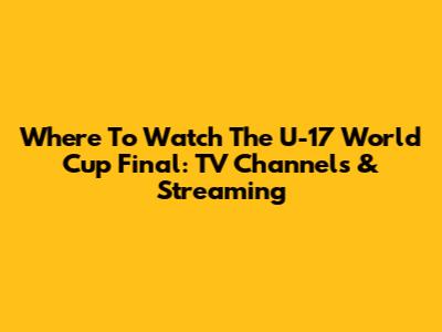 Where To Watch The U-17 World Cup Final: TV Channels & Streaming
