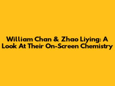William Chan & Zhao Liying: A Look At Their On-Screen Chemistry