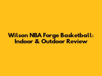 Wilson NBA Forge Basketball: Indoor & Outdoor Review