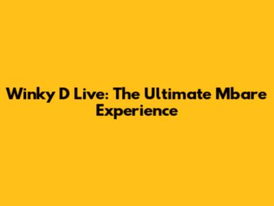 Winky D Live: The Ultimate Mbare Experience