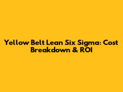Yellow Belt Lean Six Sigma: Cost Breakdown & ROI