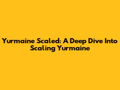 Yurmaine Scaled: A Deep Dive Into Scaling Yurmaine