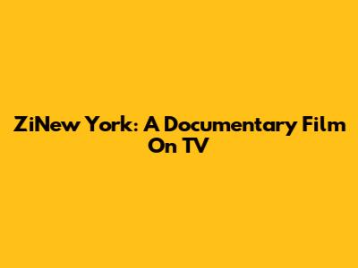 ZiNew York: A Documentary Film On TV