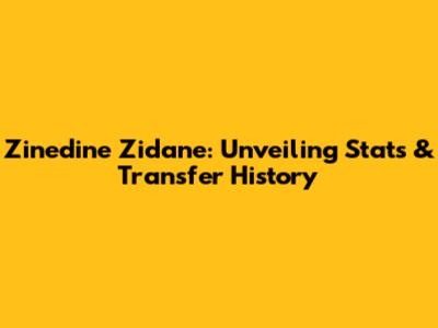 Zinedine Zidane: Unveiling Stats & Transfer History