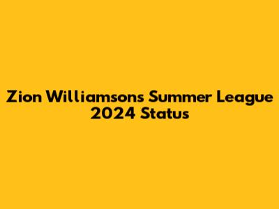 Zion Williamson's Summer League 2024 Status